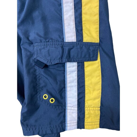 VINTAGE MEN'S NIKE GRAY YELLOW CARGO BOARD SHORTS SZ 40 - Picture 3 of 7